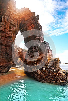 Playa las catedrales Catedrais beach in Galicia Spain photo