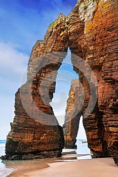 Playa las catedrales Catedrais beach in Galicia Spain photo