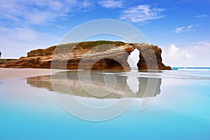 Playa las catedrales Catedrais beach in Galicia Spain photo