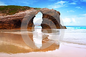 Playa las catedrales Catedrais beach in Galicia Spain photo