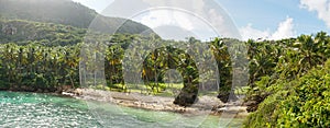 Playa Madame Tropical Beach in the Samana Province of Dominican Republic, Caribbean Islands.