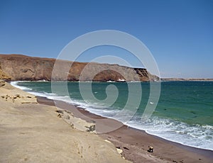 Playa roja at paracas peninsula in peru