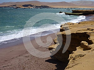 Playa roja at paracas peninsula in peru photo