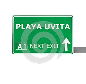 PLAYA UVITA road sign isolated on white