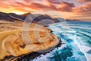 Playa Veril Manso in Jandia National Park, Southern Fuerteventura, Spain