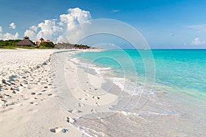 Playacar beach at Caribbean Sea in Mexico