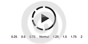 Playback video speed icon set