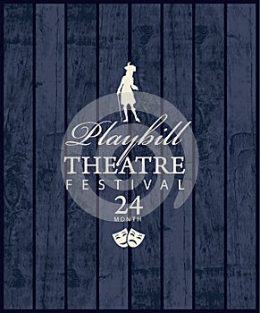 Playbill for theatre festival in retro style