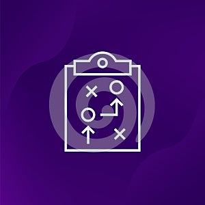 playbook or game plan icon, line pictogram