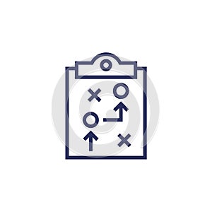 playbook, game plan line icon