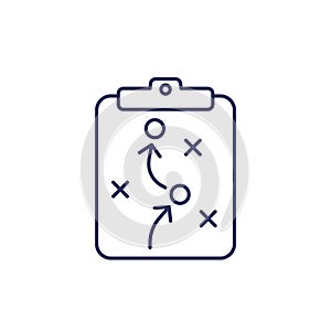 playbook line icon, game plan vector