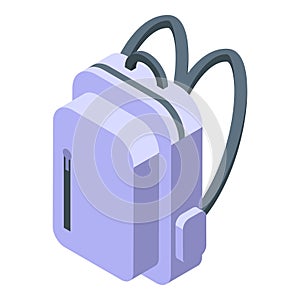 Player backpack icon isometric vector. Tennis sport