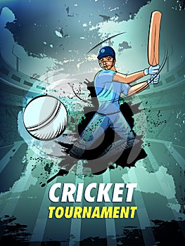 Player batsman in Cricket Championship Tournament background