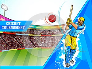 Player batsman in Cricket Championship Tournament background