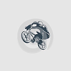 The player bicycle jump illustration logo