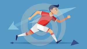 A player fakes to the left and swiftly changes direction leaving their opponent trailing behind.. Vector illustration. photo