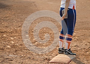 Player on home plate baseball or softball field