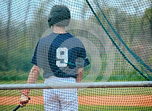 Player pitching to batter on baseball match