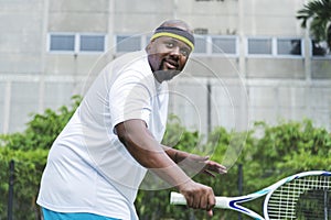 Player ready to hit a tennis ball