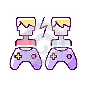 Player versus player games RGB color icon