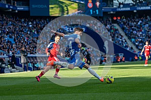 Players in action during the LaLiga Santander match between RCD Espanyol v CA Osasuna at RCDE Stadium on February 4