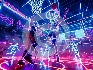 Players leap in cyber hoops