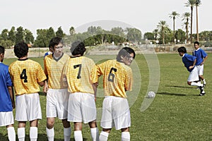 Players Preparing For Penalty Kick On Field