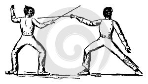 Fencing vintage illustration photo