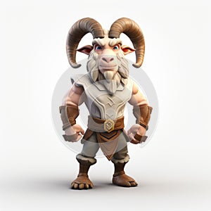 Playful 3d Character Modeling King Horned Ram Clash Of Clans Style
