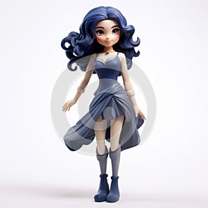 Playful 3d Printed Doll Girl In Stylistic Manga Style