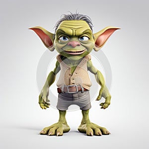 Playful 3d Yoda In Jeans: A Grotesque Fairy Tale Illustration