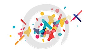 Playful Abstract Geometric Shapes and Lines Vector Pattern, vector design Generative AI