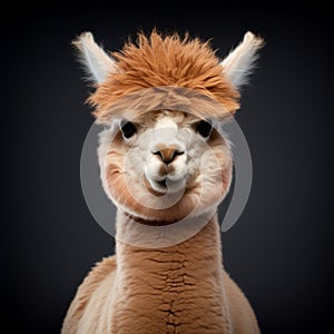 Playful Alpaca Head Shot Portrait Photography In The Style Of Alastair Magnaldo