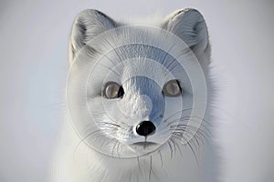 Playful arctic fox, snow fox, white fox frolicking in their snowy natural habitat