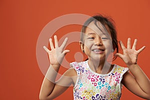 Playful asian girl portrait