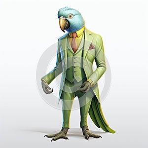 Playful Bird In A Stylish Suit: A Stylized And Realistic Maya Render