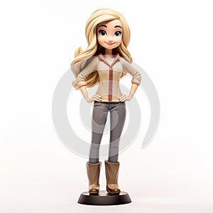 Playful Blonde Figurine With Youthful Protagonist Style