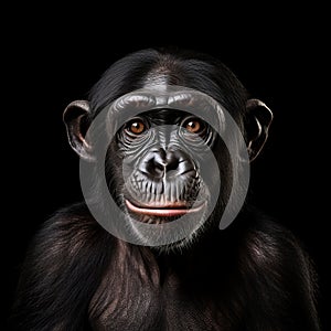 Playful Bonobo: Fine Art Photography Of A Chimpanzee In Studio