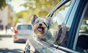 A Playful Canine Enjoying the Breeze on a Joyride