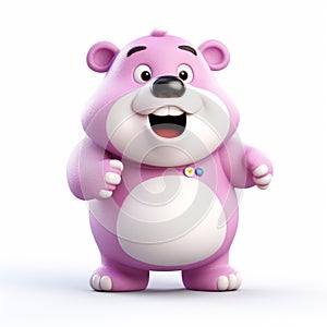 Smiling Pink Bear: A Playful 8k 3d Character Design photo