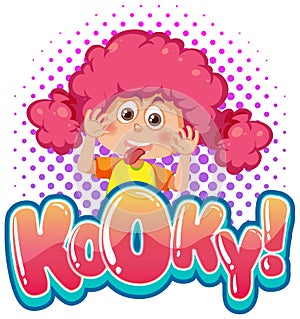 Playful cartoon character with kooky word expression