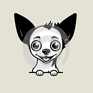 Playful Cartoon Chihuahua Dog Icon Vector Illustration