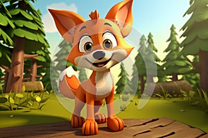 Playful Cartoon Fox 3D Fun for Kids