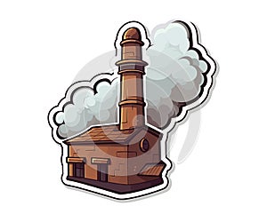 Playful cartoon Smokestack sticker. Vector illustration design
