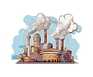 Playful cartoon Smokestack sticker. Vector illustration design