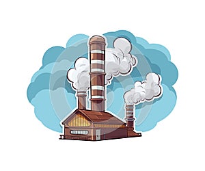 Playful cartoon Smokestack sticker. Vector illustration design