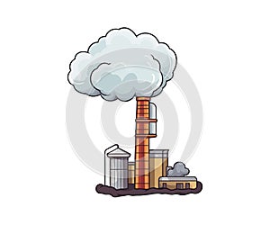 Playful cartoon Smokestack sticker. Vector illustration design