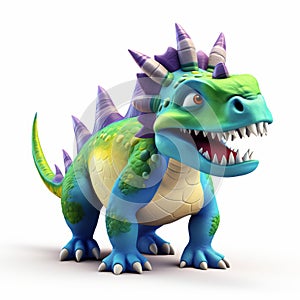 Playful Cartoon Triceratops Realistic 3d Illustration For Interactive Experiences
