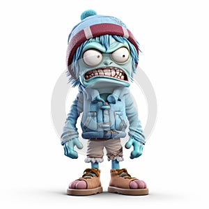 Playful Cartoon Zombie Character \'mittens\' - Hyper-detailed 3d Render