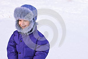Playful child in winter
